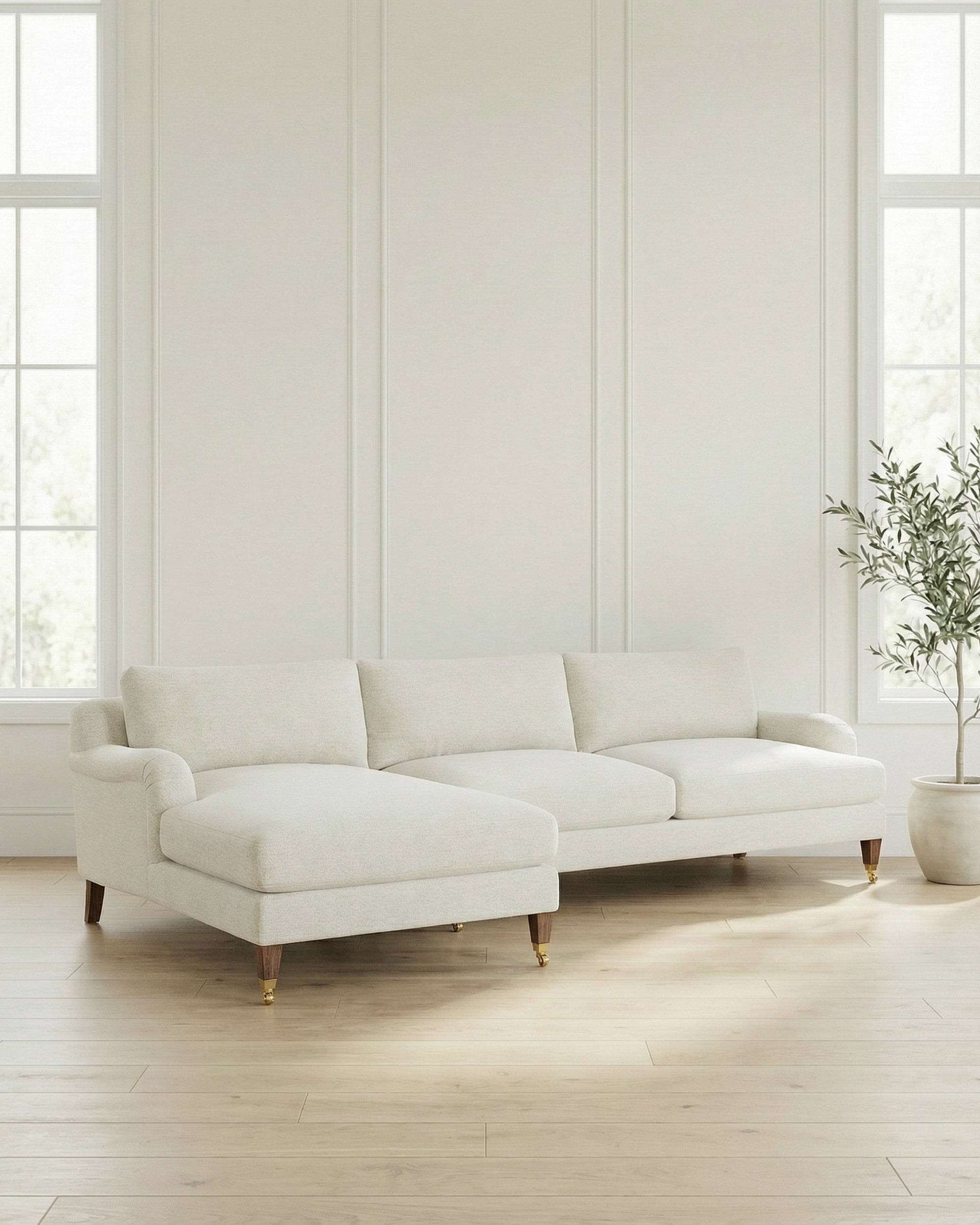 Harper English Roll Arm Chaise Sectional  270 CM